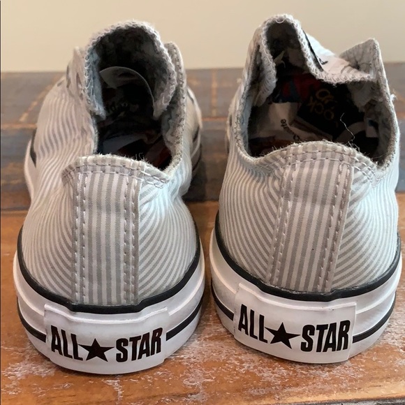 Converse Shoes - Women’s Grey Seersucker Slip-on Converse All Stars